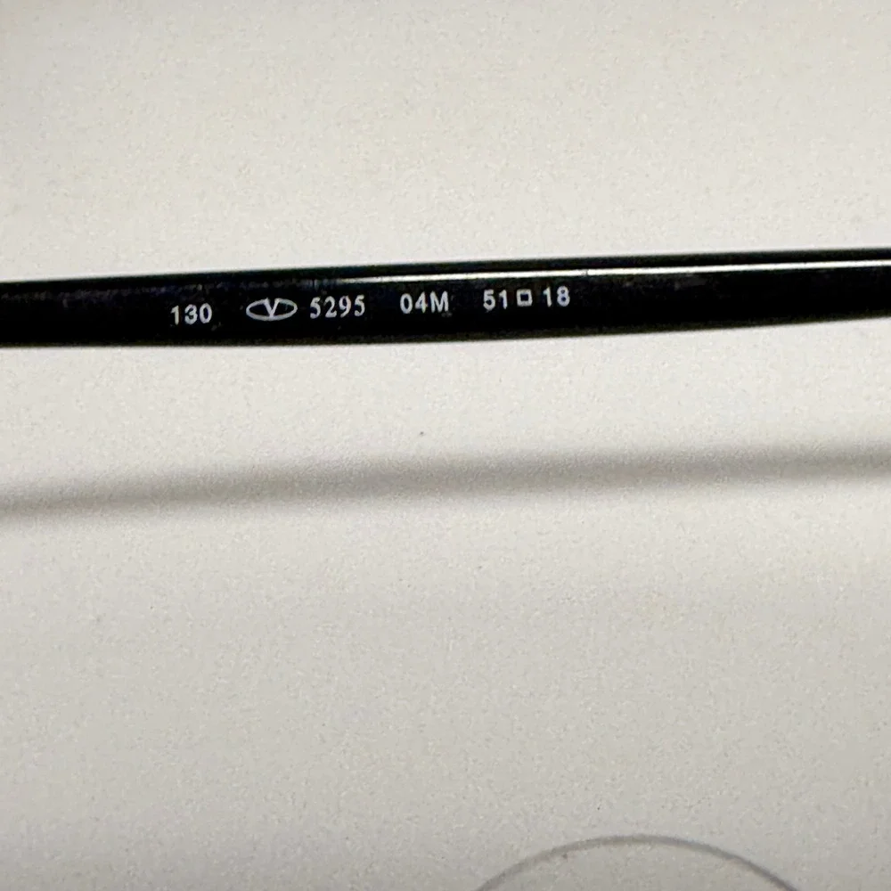 Valentino 5295 04M‎ Black Silver Rectangular Eyeglasses Frames Italy 51-18-130